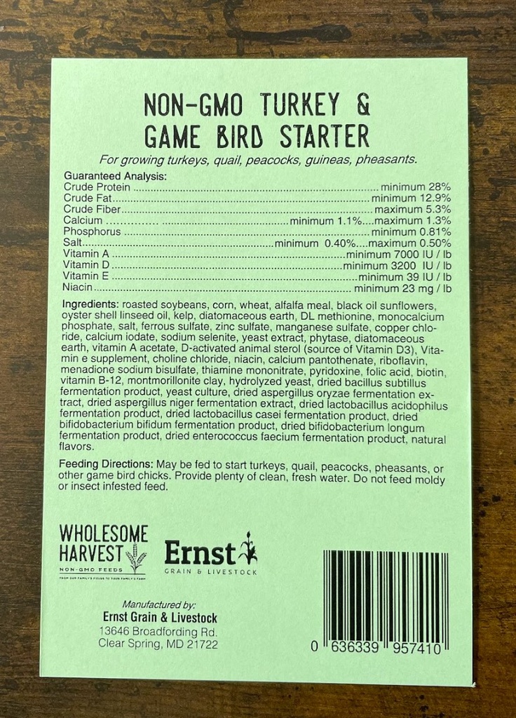 Wholesome Harvest Turkey & Game Bird Starter 40lbs