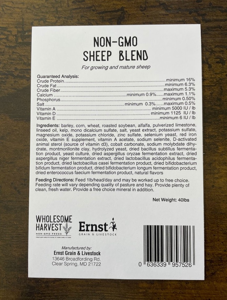 Wholesome Harvest Sheep Blend 40lbs