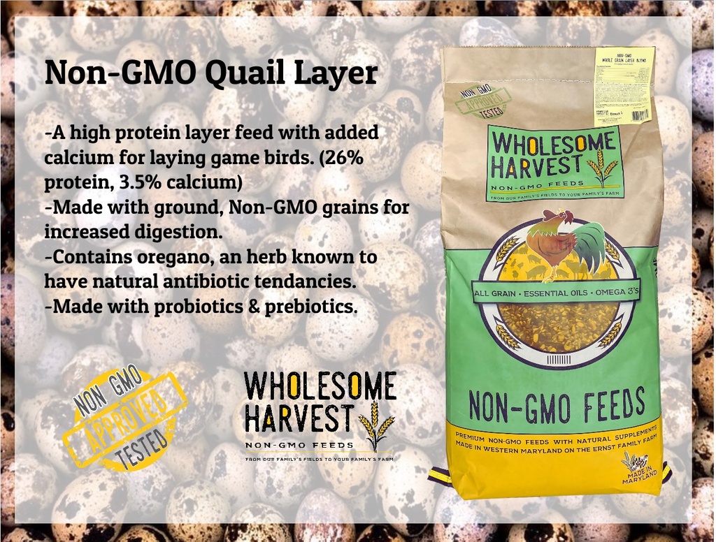 Wholesome Harvest Quail Layer 40lbs
