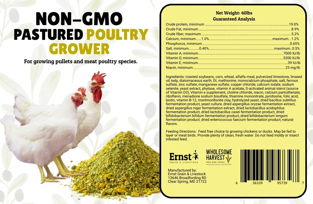 Wholesome Harvest Pastured Poultry Grower 40lbs
