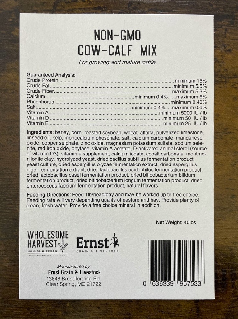 Wholesome Harvest Cow/Calf Mix 40lbs