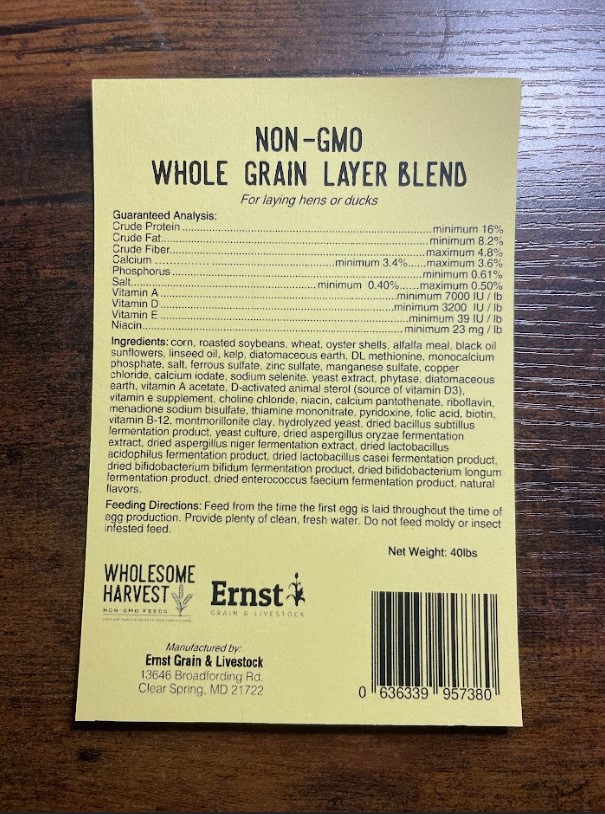 Wholesome Harvest Whole Grain Layer Blend 40lbs