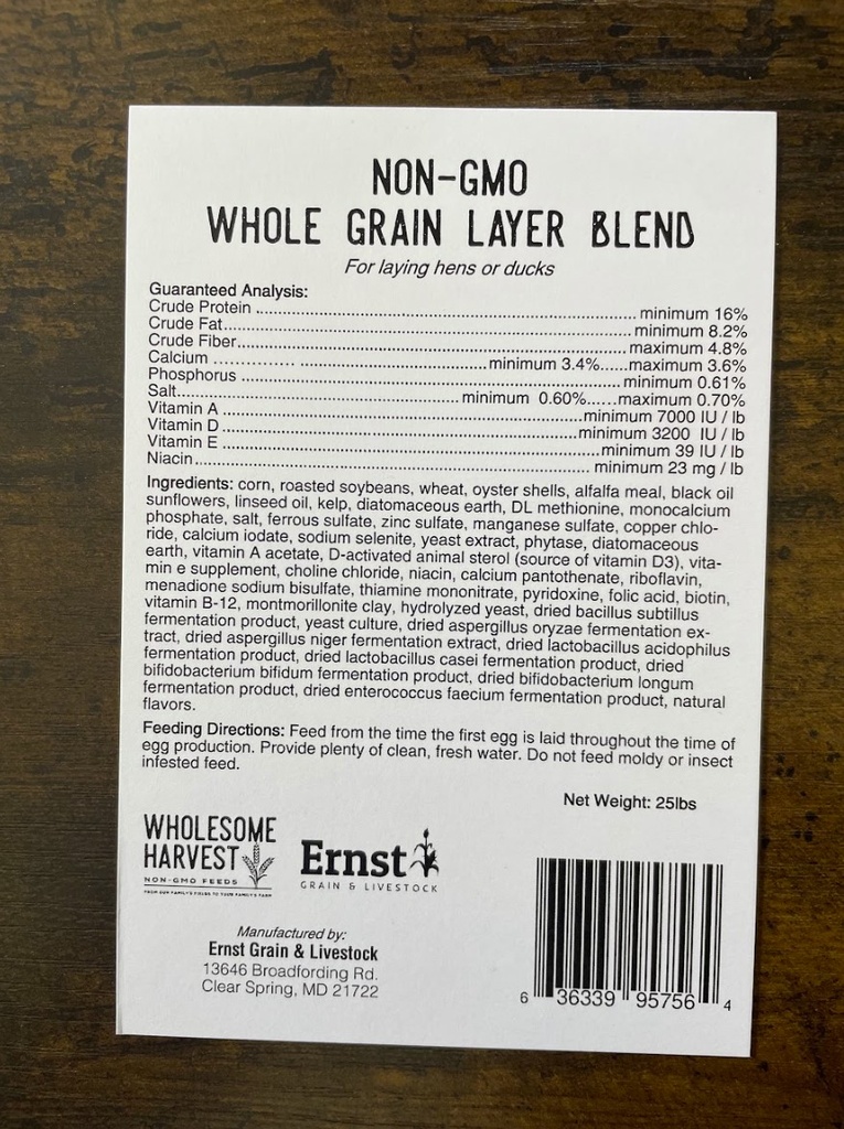 Wholesome Harvest Whole Grain Layer Blend 25lbs