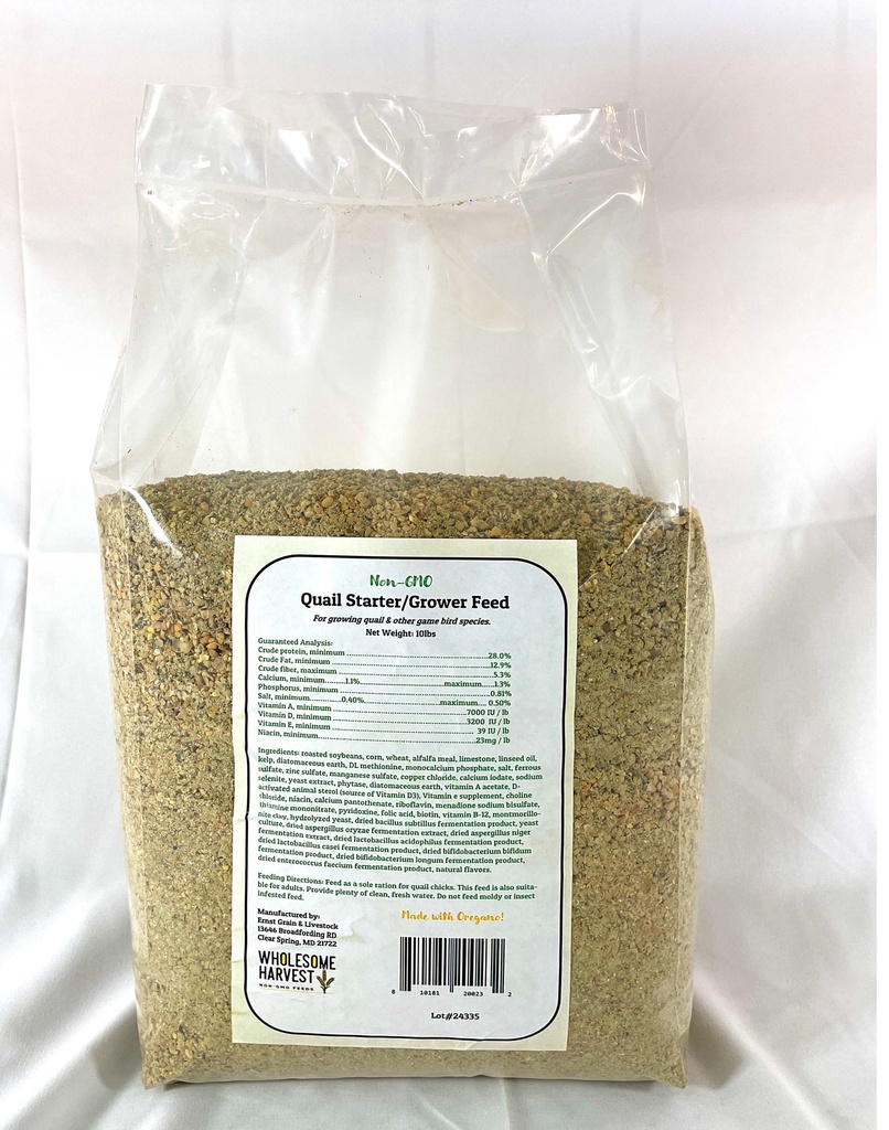 Wholesome Harvest Quail Starter/Grower 10lbs