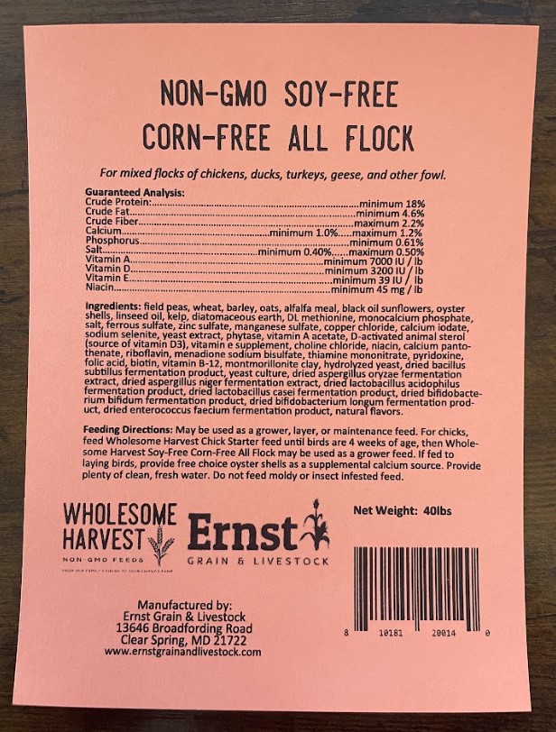Wholesome Harvest Soy-Free Corn-Free All Flock 40lbs