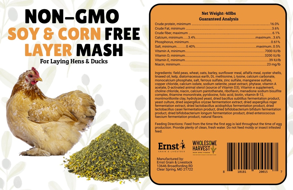 Wholesome Harvest Soy Free-Corn Free Layer Mash