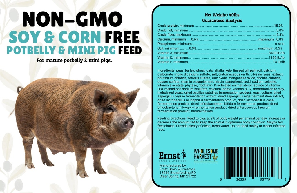 Wholesome Harvest Soy Free-Corn Free Potbelly & Mini Pig Feed